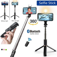 2022 New Version Selfie Stick Tripod, 2 Styles (with led light or without light) Wireless Bluetooth Selfie Stick Retractable Mobile Phone Bracklet Tripod Stand with Remote Controller - Ishaanya